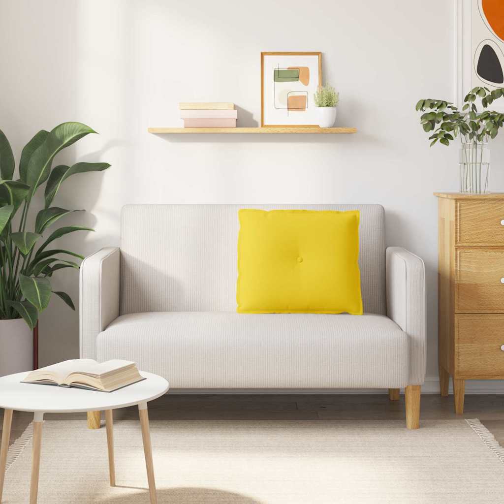 Cuscino per Schiena Giallo Chiaro 60 x 19 x 50 cm Tessuto 42014667