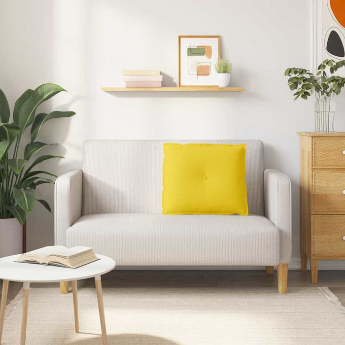 Cuscino per Schiena Giallo Chiaro 60 x 19 x 50 cm Tessuto 42014667