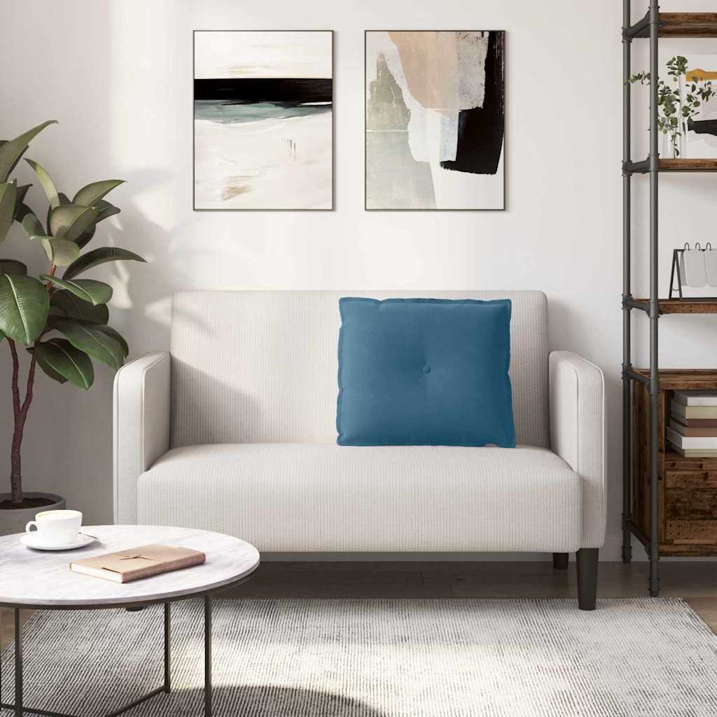 Cuscino per Schiena Blu 60 x 50 cm Tessuto in Cords 42014674