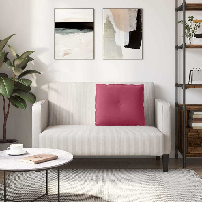 Cuscino per Schiena Rosso Vino 60 x 50 cm Tessuto in Cords 42014680
