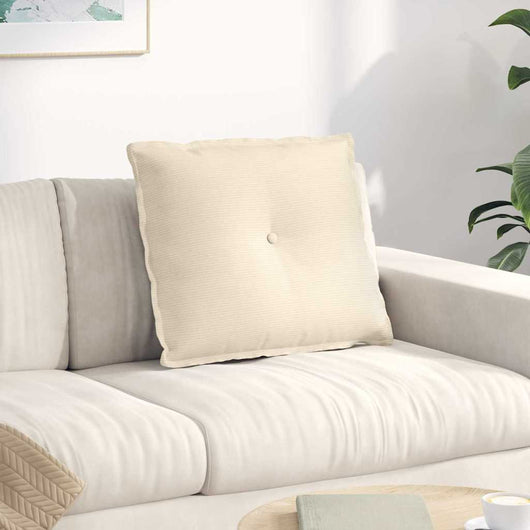 Cuscino per Schiena Crema 60 x 50 cm Tessuto in Cords 42014695