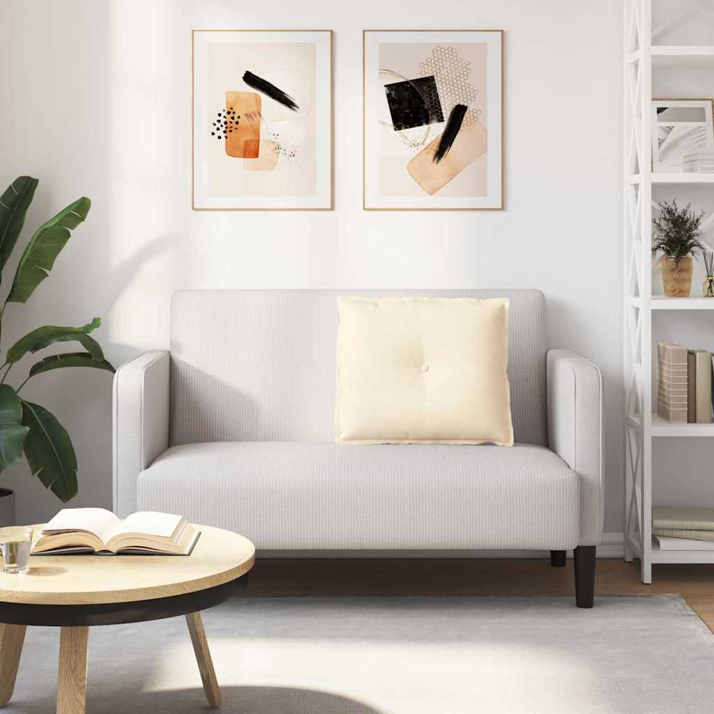 Cuscino per Schiena Crema 60 x 50 cm Tessuto in Cords 42014695