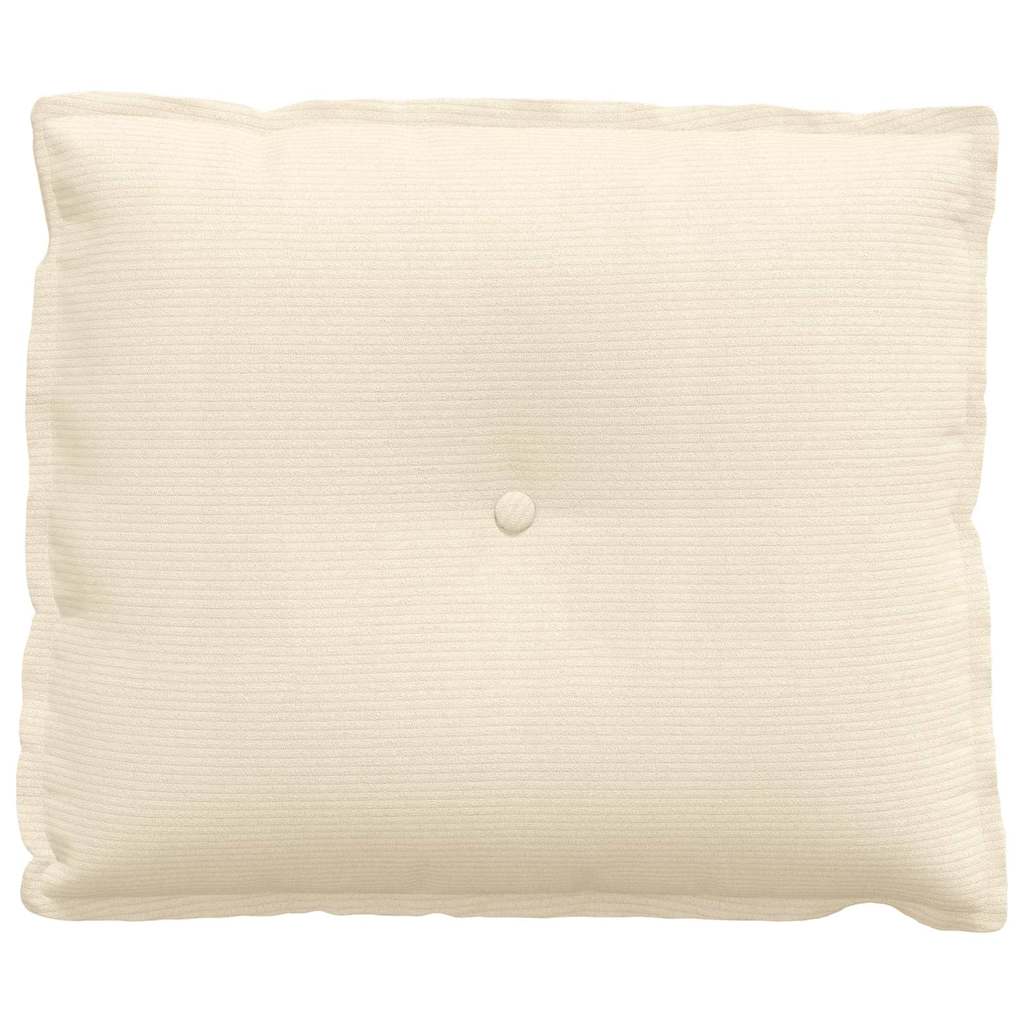 Cuscino per Schiena Crema 60 x 50 cm Tessuto in Cords 42014695
