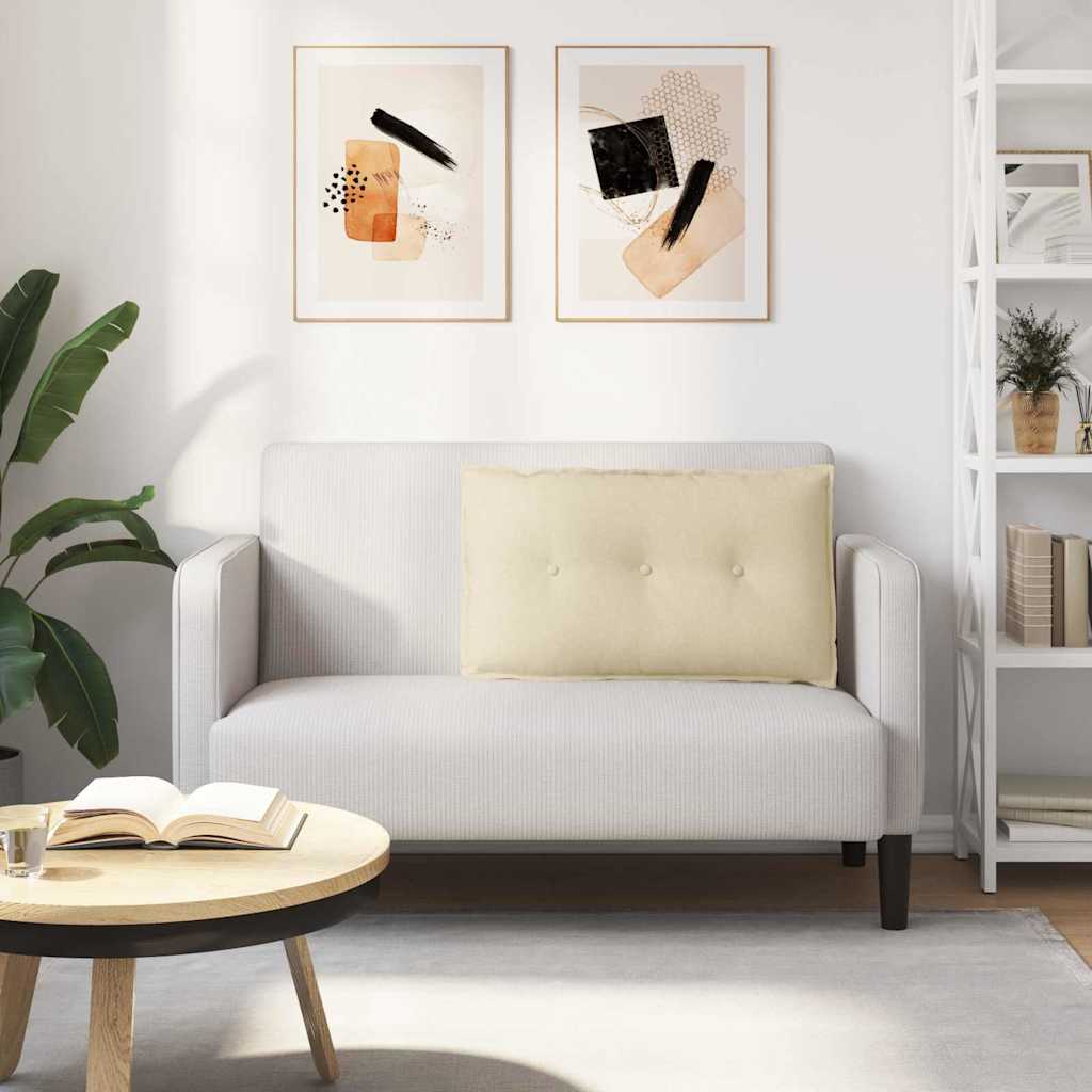 Cuscino per Schiena Crema 80 x 19 x 50 cm Tessuto 42014708