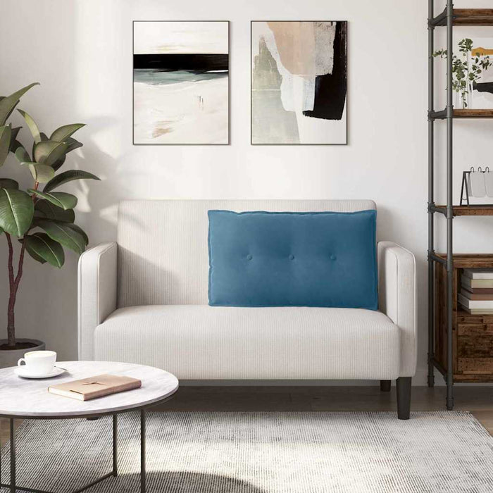 Cuscino per Schiena Blu 80 x 50 cm Tessuto in Cords 42014717