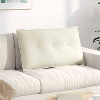 Cuscino per Schiena Crema 80 x 50 cm Tessuto in Cords 42014727