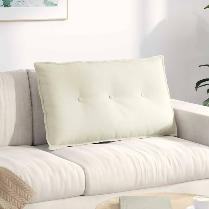 Cuscino per Schiena Crema 80 x 50 cm Tessuto in Cords 42014727