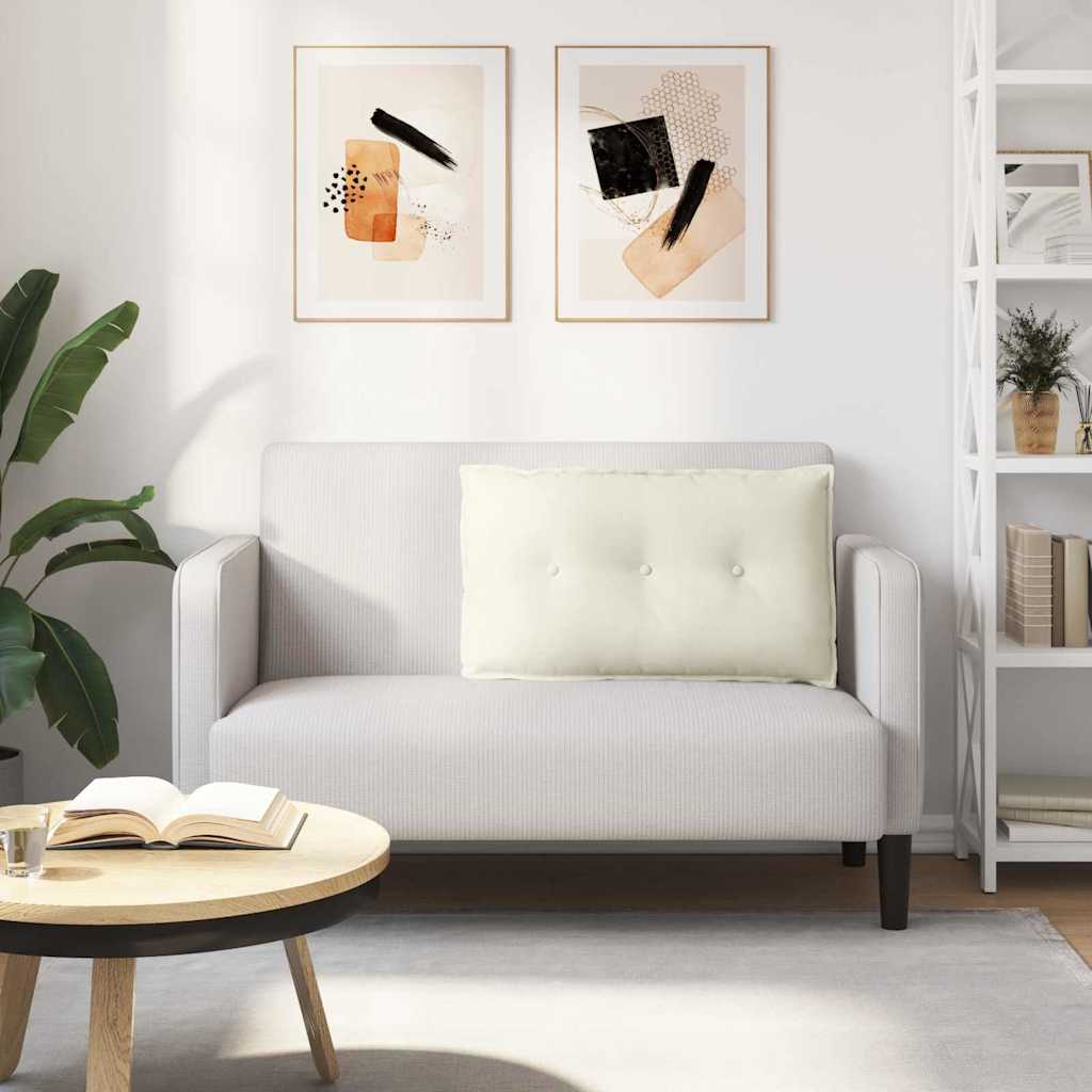 Cuscino per Schiena Crema 80 x 50 cm Tessuto in Cords 42014727