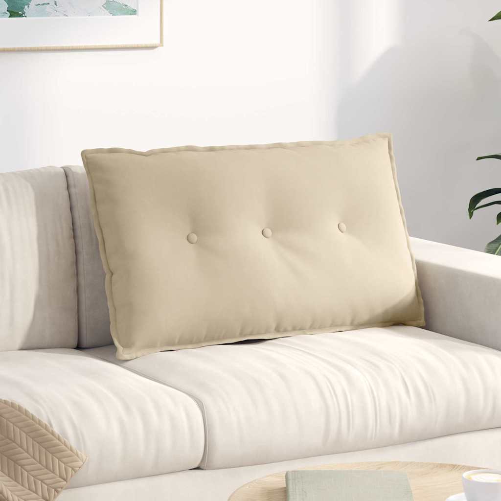 Cuscino per Schiena Crema 80 x 50 cm Tessuto in Microfibra 42014734