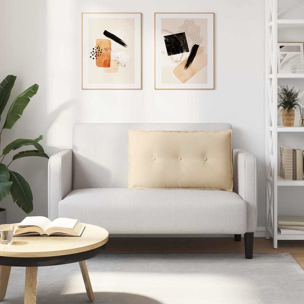 Cuscino per Schiena Crema 80 x 50 cm Tessuto in Microfibra 42014734