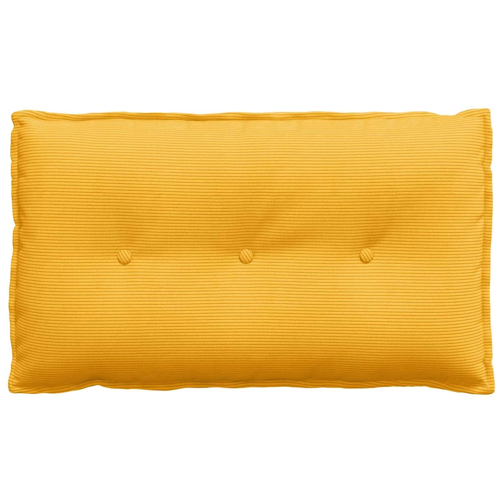 Cuscino per Schiena Giallo Chiaro 80 x 50 cm Tessuto in Cords 42014742