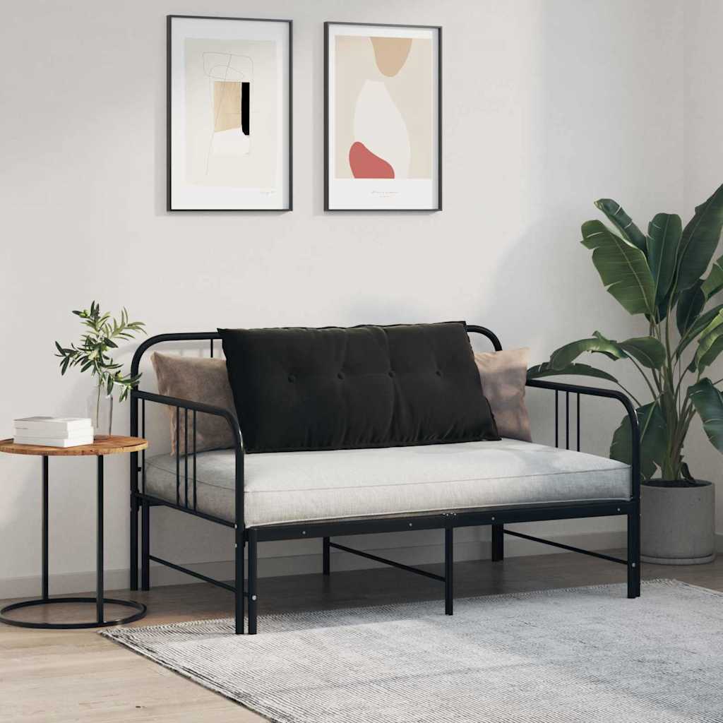 Cuscino per Schiena Nero 100 x 50 cm Tessuto in Cords 42014767