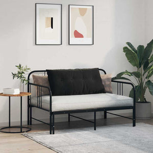 Cuscino per Schiena Nero 100 x 50 cm Tessuto in Cords 42014767