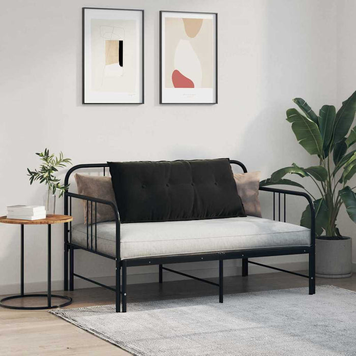 Cuscino per Schiena Nero 100 x 50 cm Tessuto in Cords 42014767