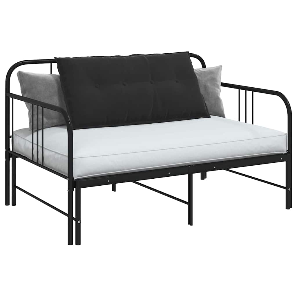 Cuscino per Schiena Nero 100 x 50 cm Tessuto in Cords 42014767