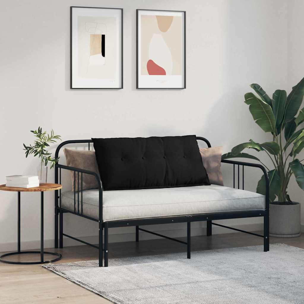 Cuscino per Schiena Nero 100 x 50 cm Tessuto in Microfibra 42014776