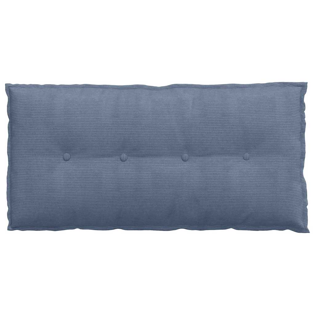 Cuscino per Schiena Blu 100 x 50 cm Tessuto in Cords 42014782