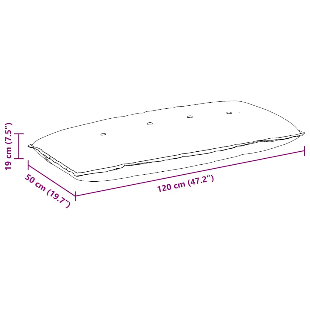 Cuscino per Schiena Grigio scuro 120 x 50 cm Tessuto in Cords 42014805