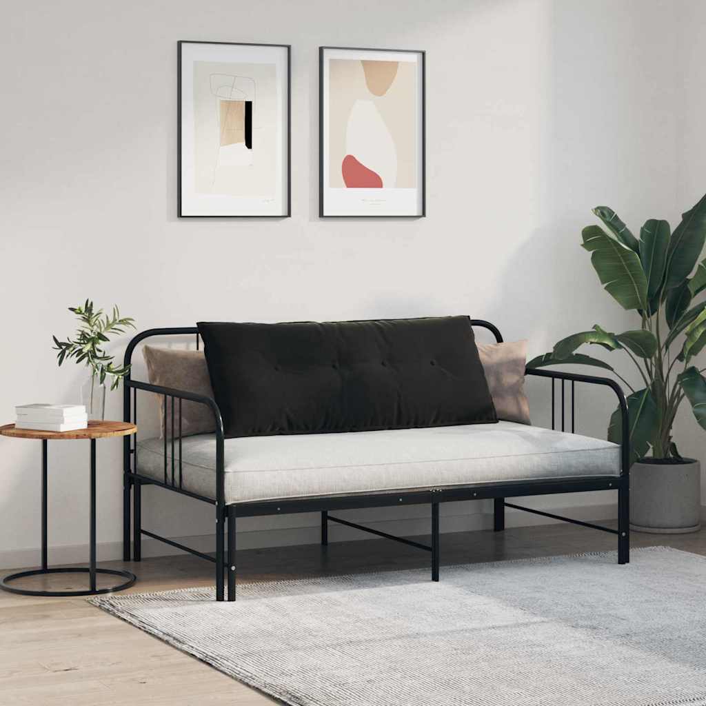 Cuscino per Schiena Nero 120 x 50 cm Tessuto in Cords 42014810