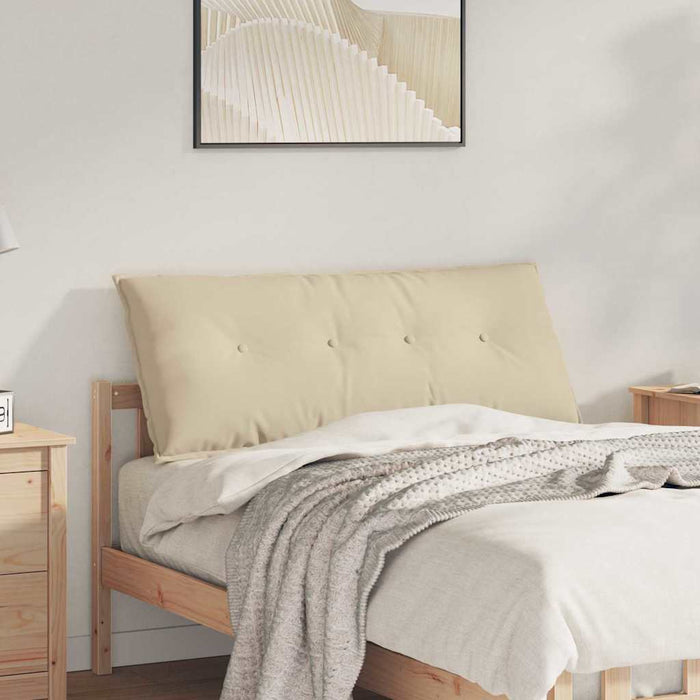 Cuscino per Schiena Crema 120 x 50 cm Tessuto in Microfibra 42014820