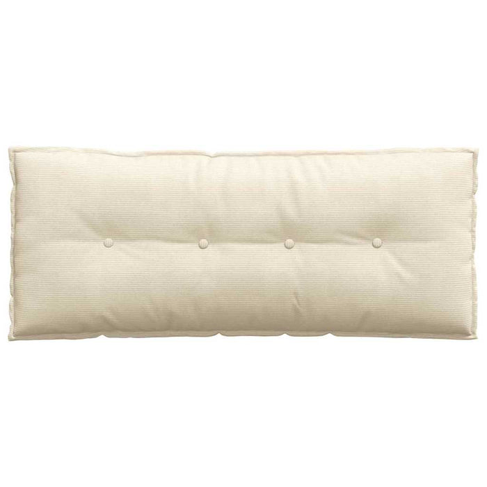 Cuscino per Schiena Crema 120 x 50 cm Tessuto in Cords 42014824