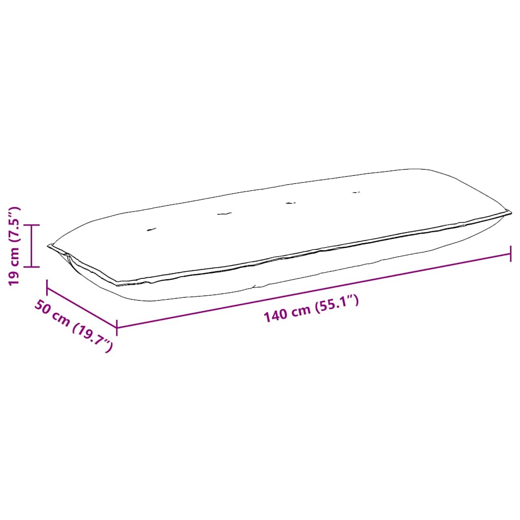 Cuscino per Schiena Crema 140 x 50 cm Tessuto in Cords 42014856