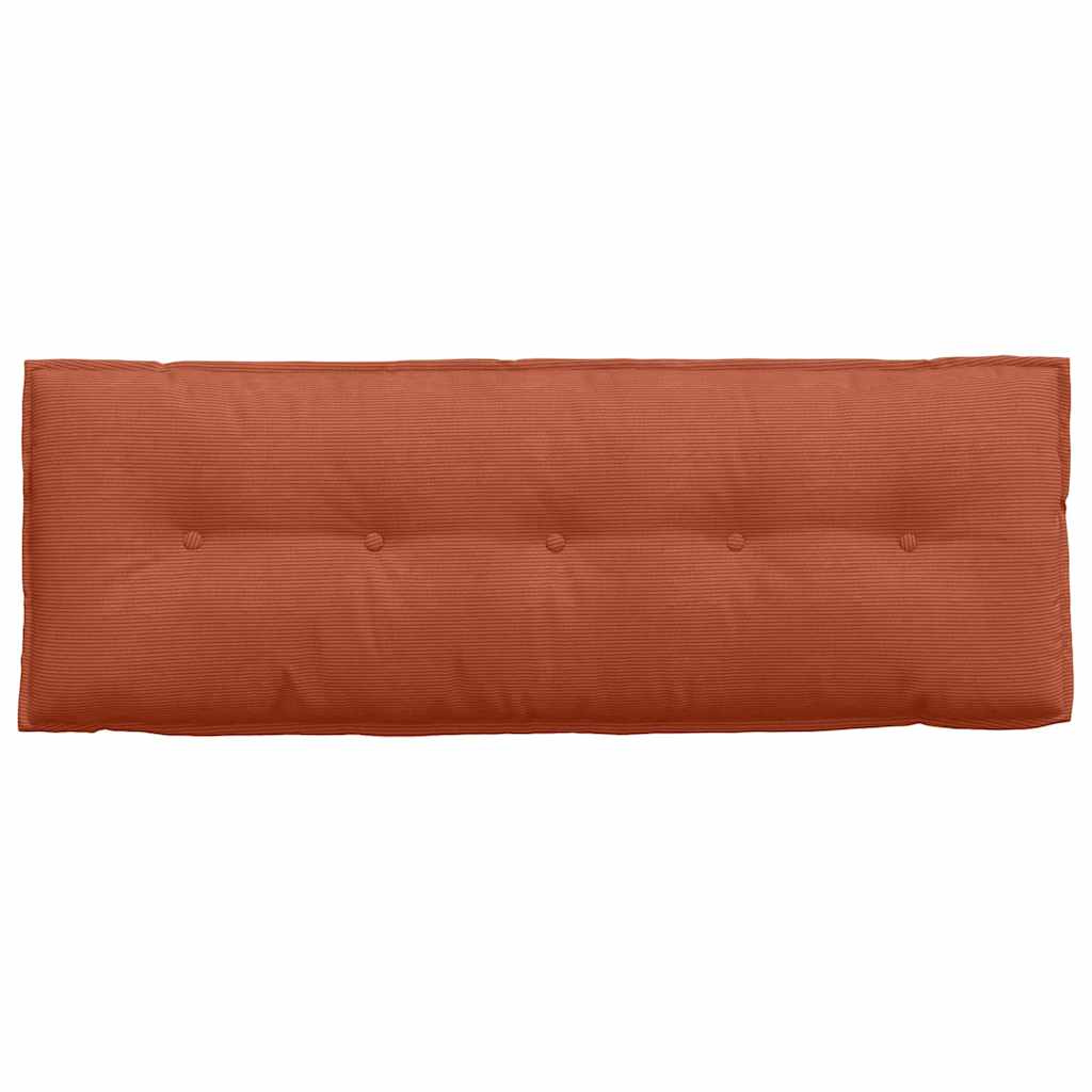 Cuscino per Schiena Rosso Arancio 140 x 50 cm Tessuto in Cords 42014872