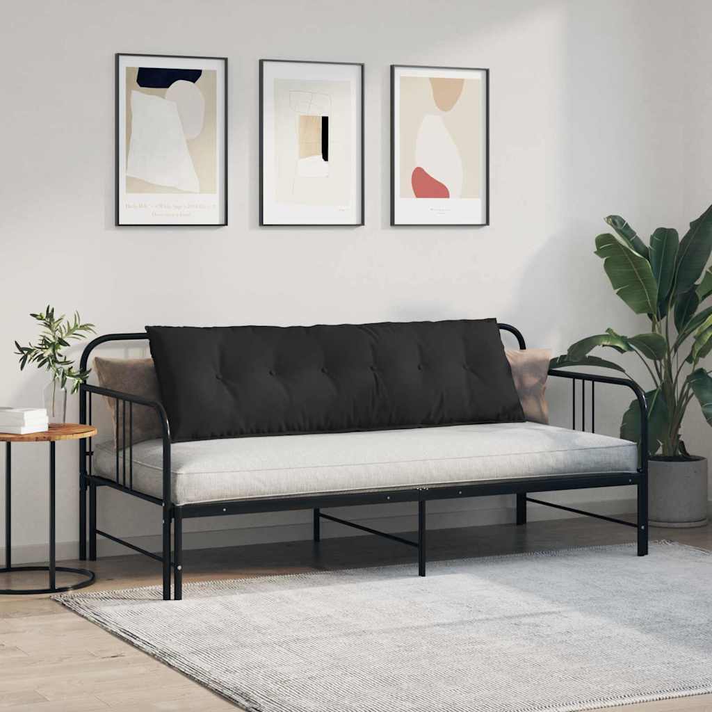 Cuscino per Schiena Nero 160 x 50 cm Tessuto in Microfibra 42014905