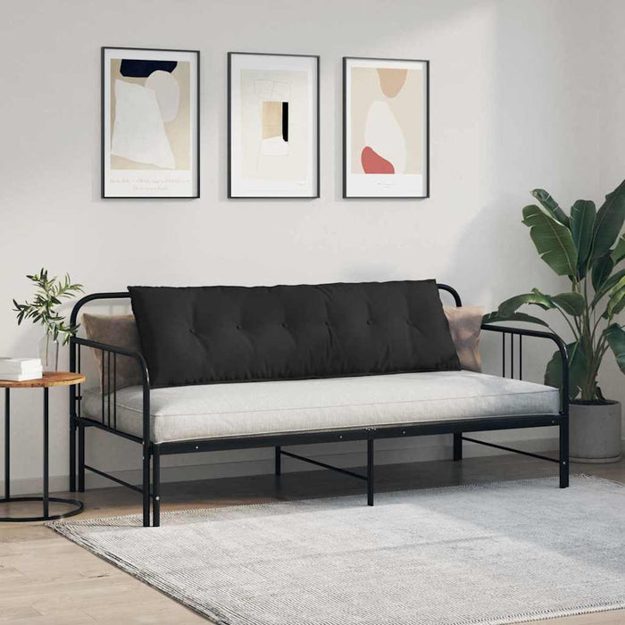 Cuscino per Schiena Nero 160 x 50 cm Tessuto in Microfibra 42014905