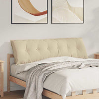 Cuscino per Schiena Crema 160 x 50 cm Tessuto in Microfibra 42014906