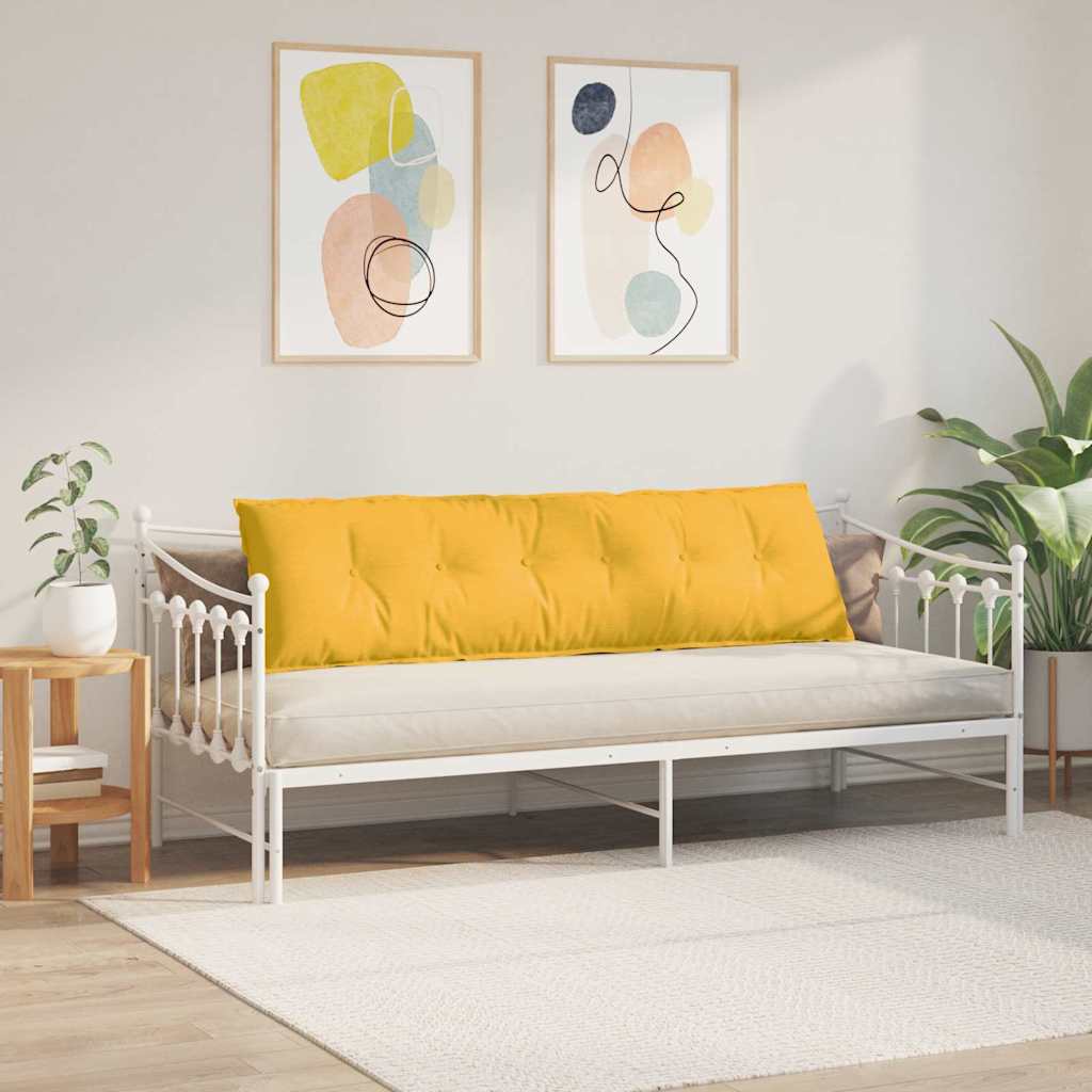 Cuscino per Schiena Giallo Chiaro 180 x 50 cm Tessuto in Cords 42014957