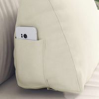 Cuscino per Schiena Crema 45 x 20 x 35 cm Tessuto in Cords 42015028