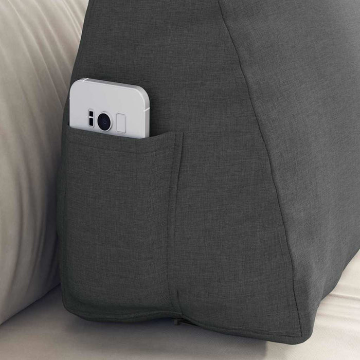 Cuscino per Schiena Grigio scuro 60 x 20 x 50 cm Tessuto 42015032