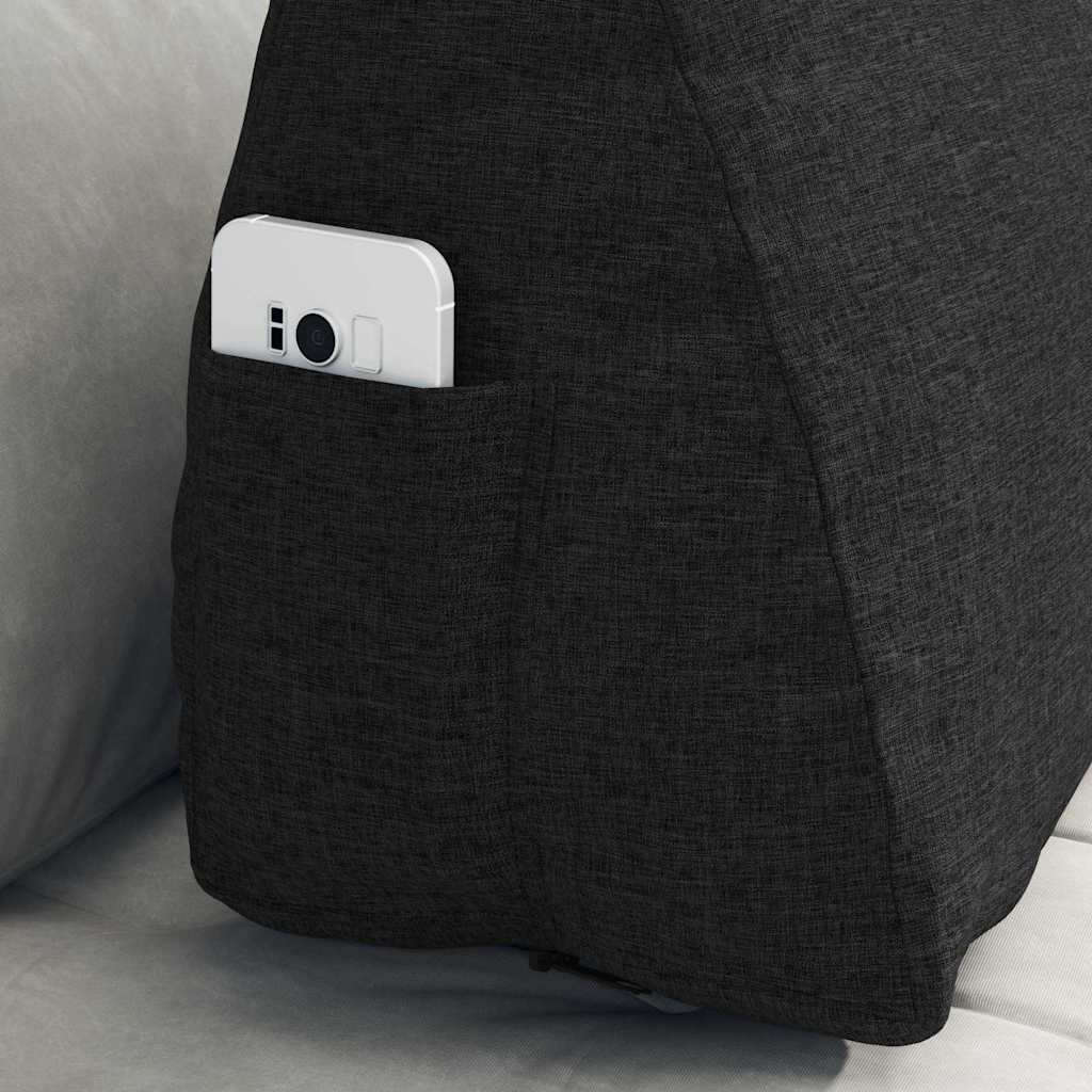 Cuscino per Schiena Nero 60 x 20 x 50 cm Tessuto 42015033