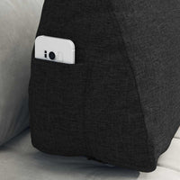 Cuscino per Schiena Nero 60 x 20 x 50 cm Tessuto 42015033