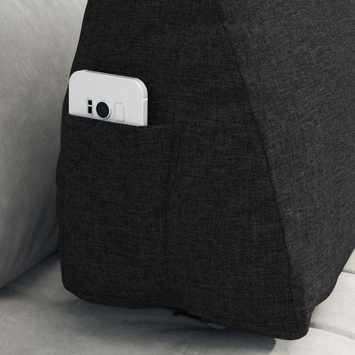 Cuscino per Schiena Nero 60 x 20 x 50 cm Tessuto 42015033