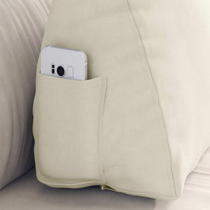 Cuscino per Schiena Crema 60 x 20 x 50 cm Tessuto in Cords 42015057