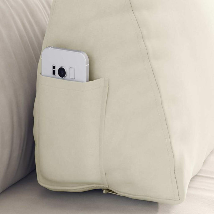 Cuscino per Schiena Crema 60 x 20 x 50 cm Tessuto in Cords 42015057