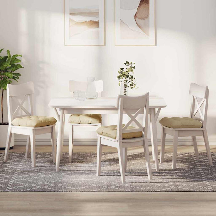 Cuscini per Seduta 4 pcs Crema 40 x 40 x 12 cm Tessuto 42015067
