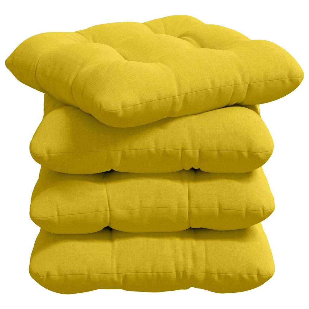 Cuscini per Seduta 4 pcs Giallo Chiaro 40 x 40 x 12 cm Tessuto 42015069
