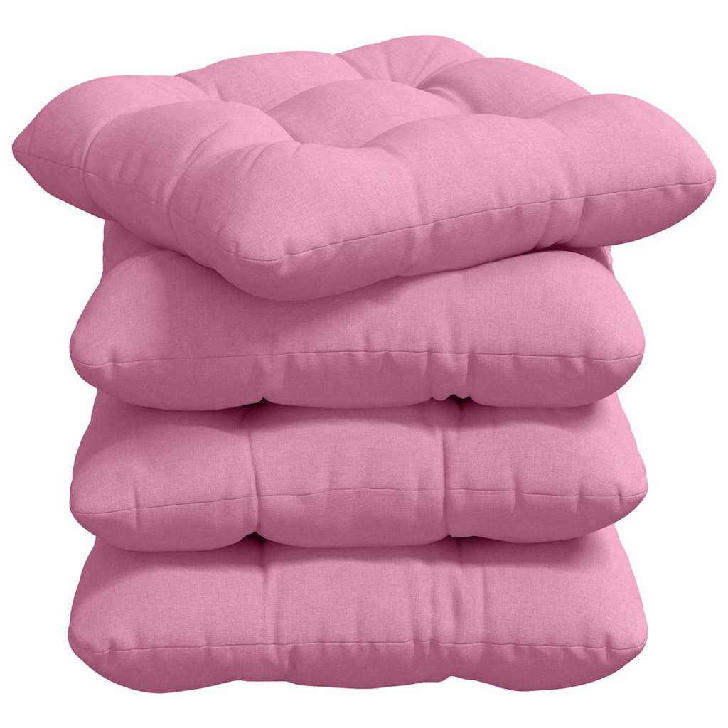 Cuscini per Seduta 4 pcs Rosa 40 x 40 x 12 cm Tessuto 42015075
