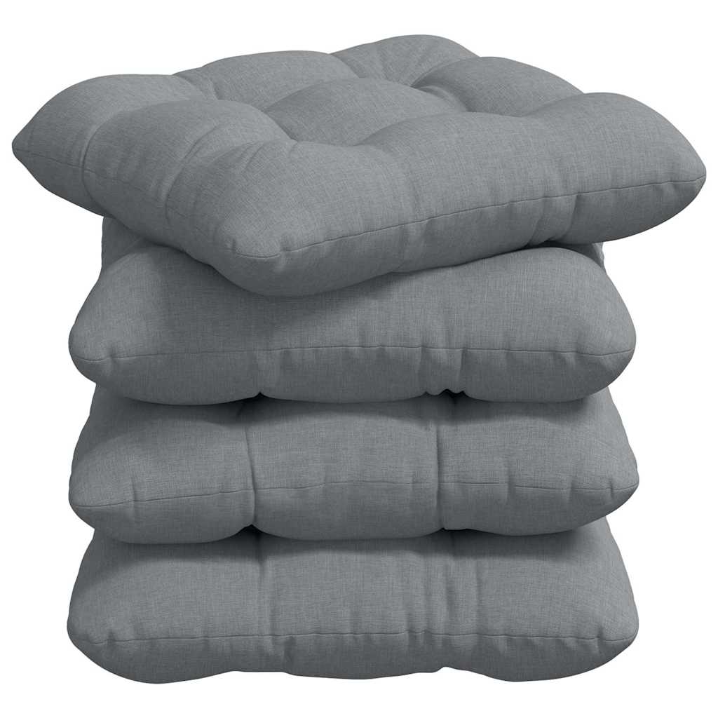 Cuscini per Seduta 4 pcs Grigio chiaro 45 x 45 x 12 cm Tessuto 42015103