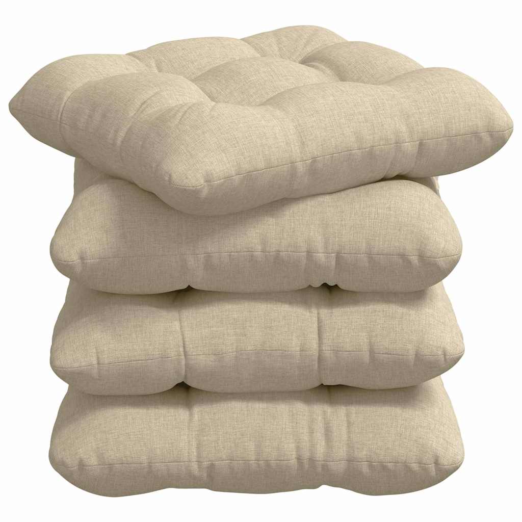 Cuscini per Seduta 4 pcs Crema 45 x 45 x 12 cm Tessuto 42015110