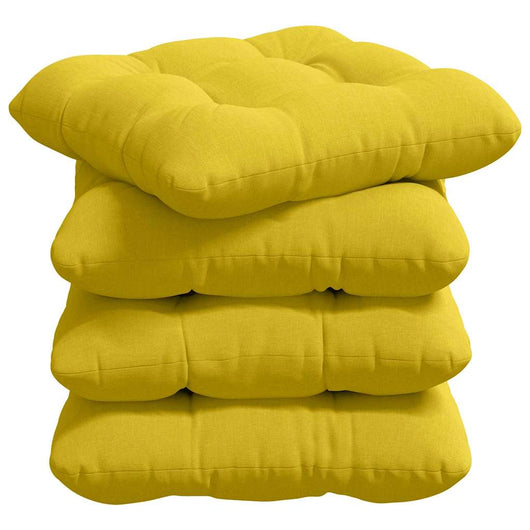 Cuscini per Seduta 4 pcs Giallo Chiaro 45 x 45 x 12 cm Tessuto 42015112