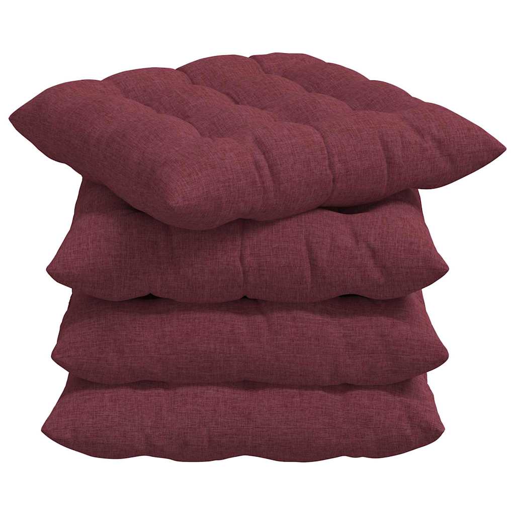 Cuscini per Seduta 2 pcs Rosso Vino 40 x 40 x 6 cm Tessuto 42015149