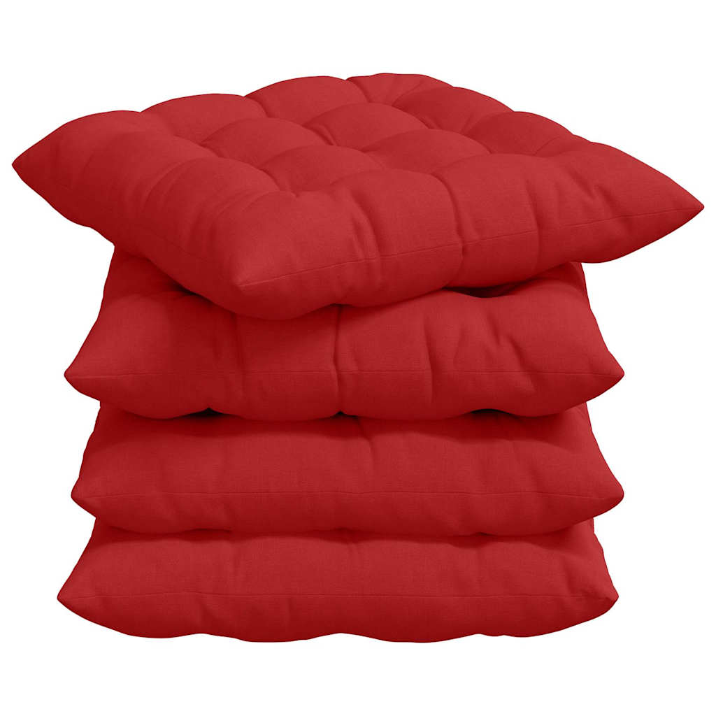 Cuscini per Seduta 2 pcs Rosso 40 x 40 x 6 cm Tessuto 42015158