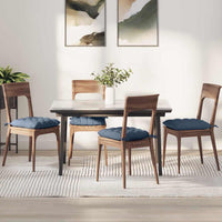 Cuscini per Seduta 4 pcs Blu 40 x 40 x 6 cm Tessuto in Cords 42015184