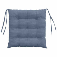 Cuscini per Seduta 4 pcs Blu 40 x 40 x 6 cm Tessuto in Cords 42015184