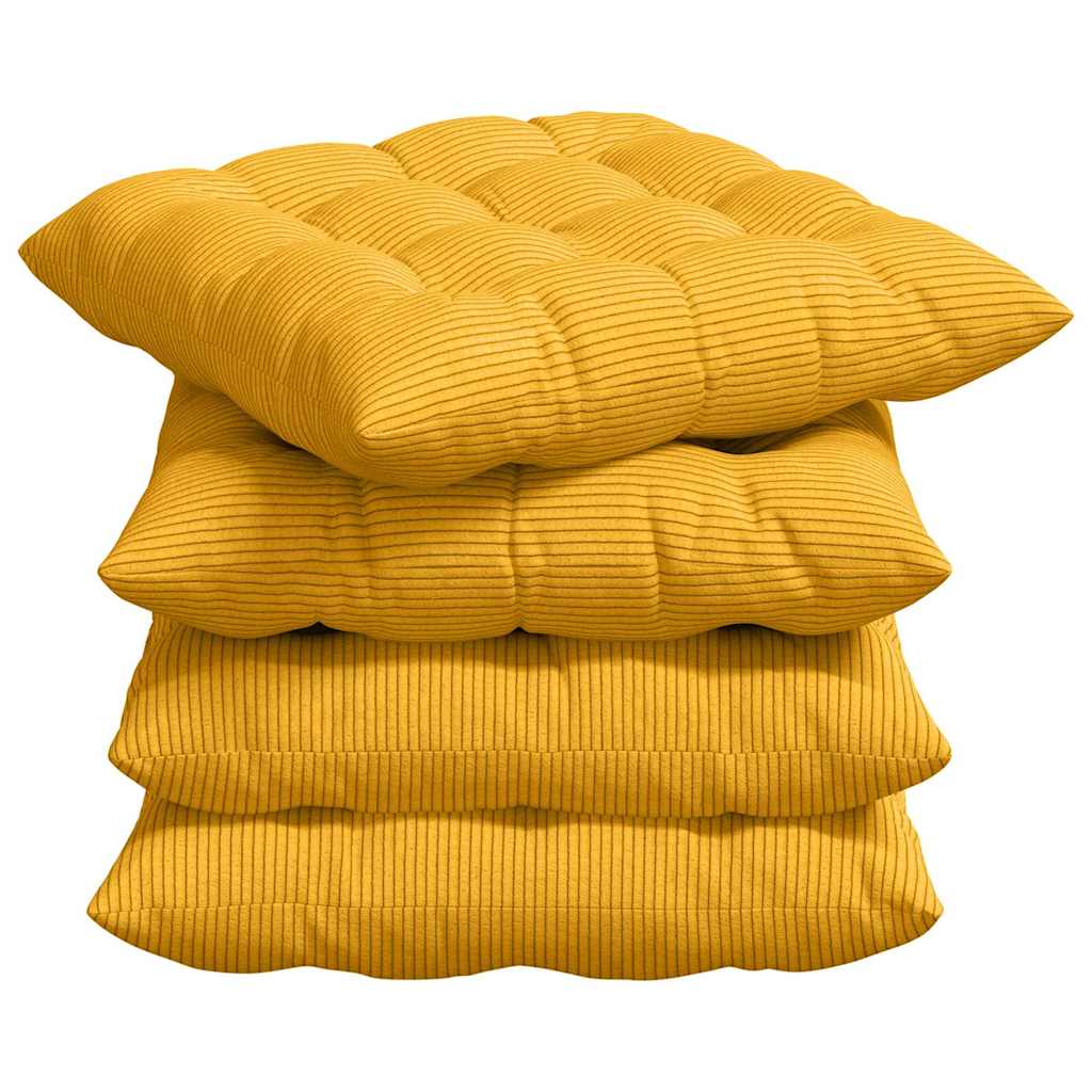 Cuscini per Seduta 4 pcs Giallo Chiaro 40 x 40 x 6 cm 42015187