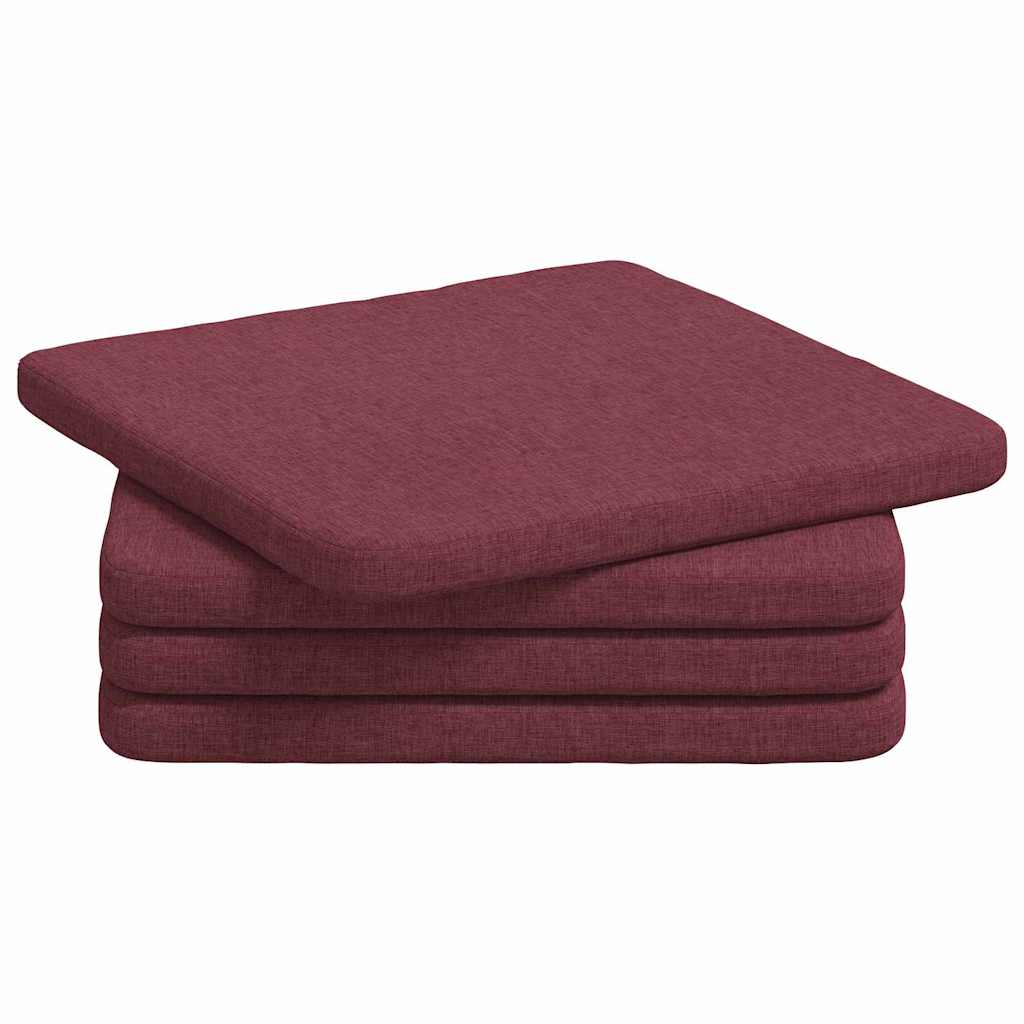 Cuscini per Seduta 4 pcs Rosso Vino 40 x 40 x 3 cm Tessuto 42015192